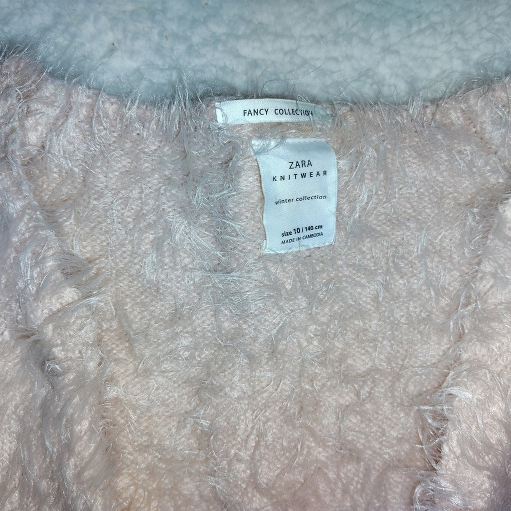 Zara Fuzzy Pink Women's Cardigan Sz 10