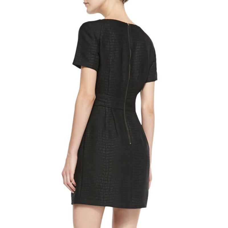 French Connection Black Textured Mini Dress Sz 8