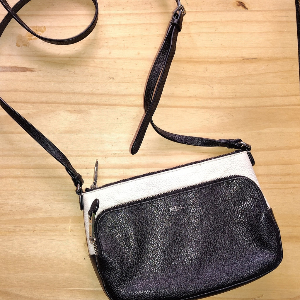 Lauren Ralph Lauren Black and Cream Crossbody Bag