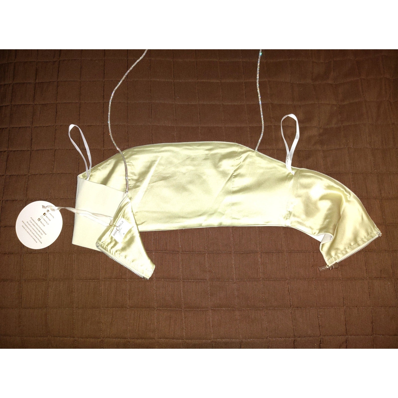 Miss Circle NWT Green w/ Crystal Strap Tube Top SZ M