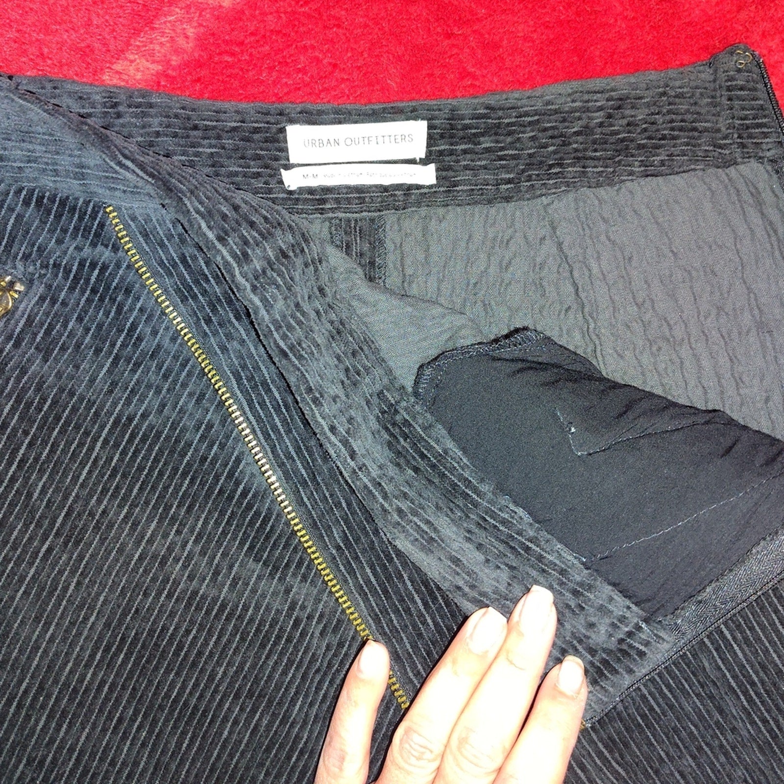 Urban Outfitters Slate Zipper Detail Corduroy Skirt Sz M