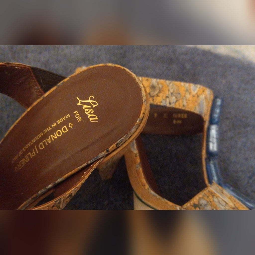 Donald Pliner New Ivree jeweled cork heels sz 9