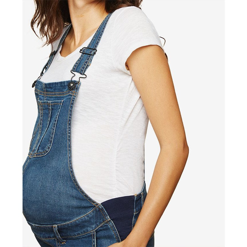 NWT Indigo Blue Maternity Overalls Sz S