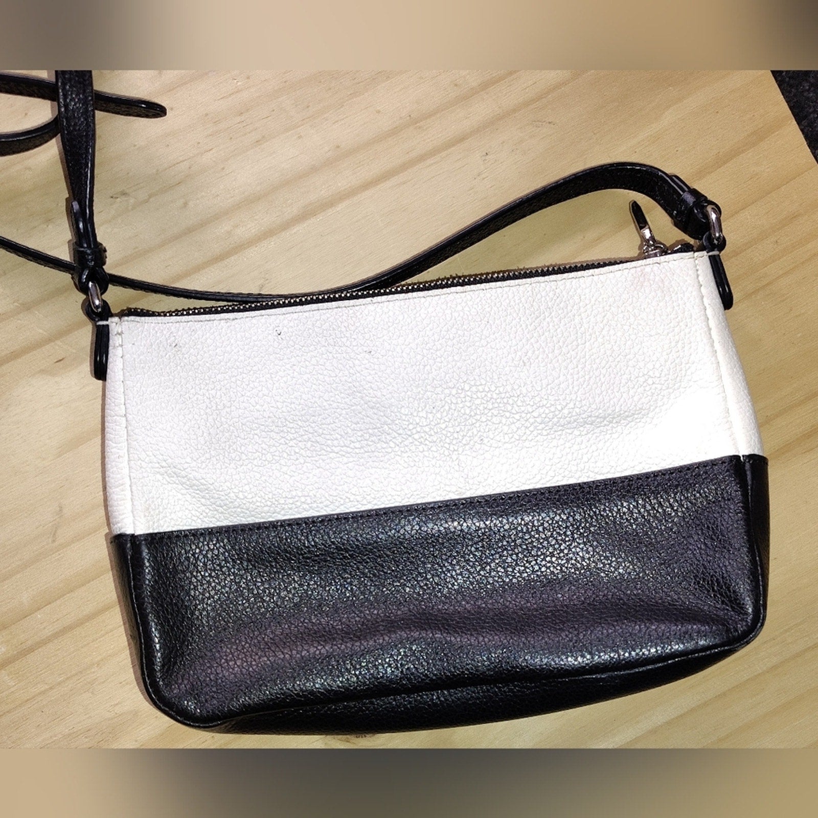 Lauren Ralph Lauren Black and Cream Crossbody Bag