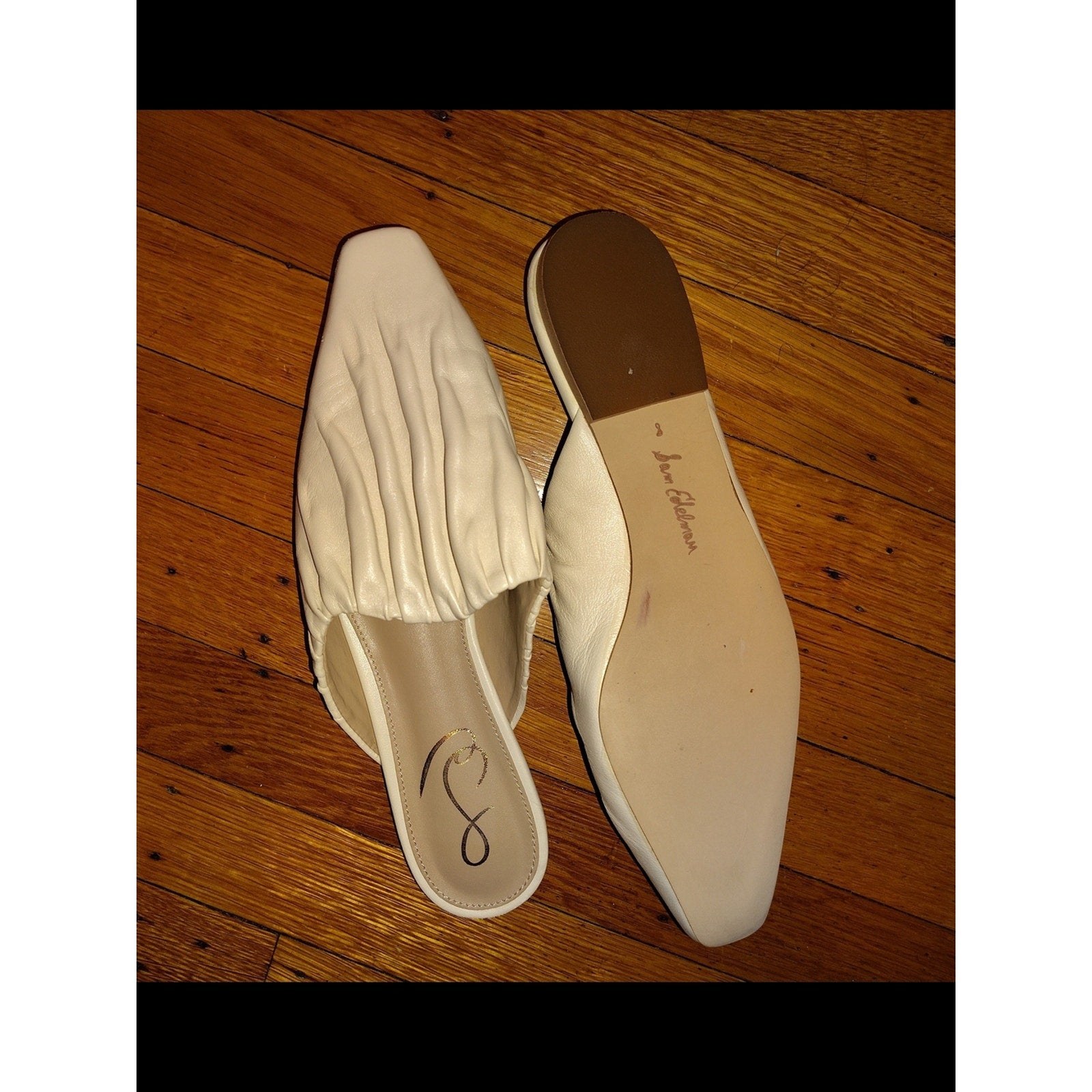 Sam Edleman Cecilia Gathered Leather Slip-On Flats Sz 8