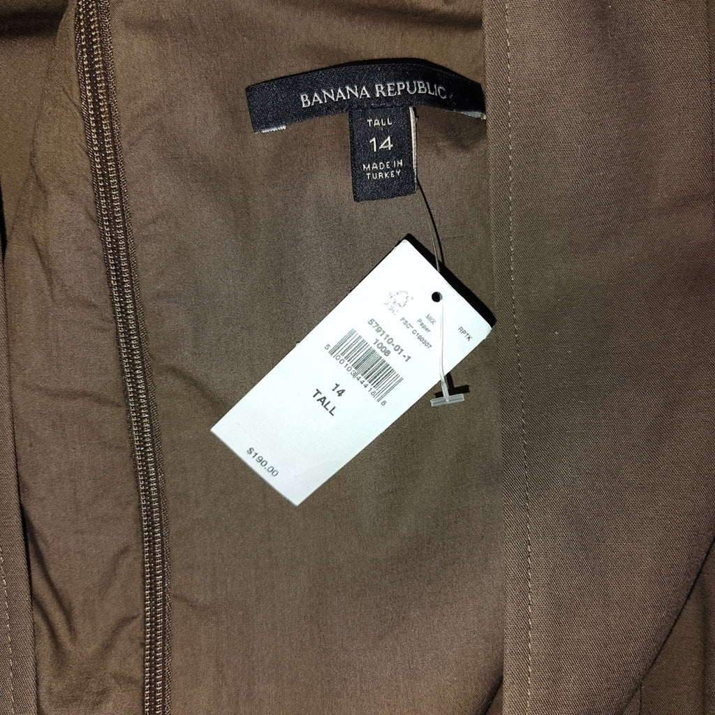 Banana Republic Anisa Deep V-Neck Brown Mini Dress Sz 14T