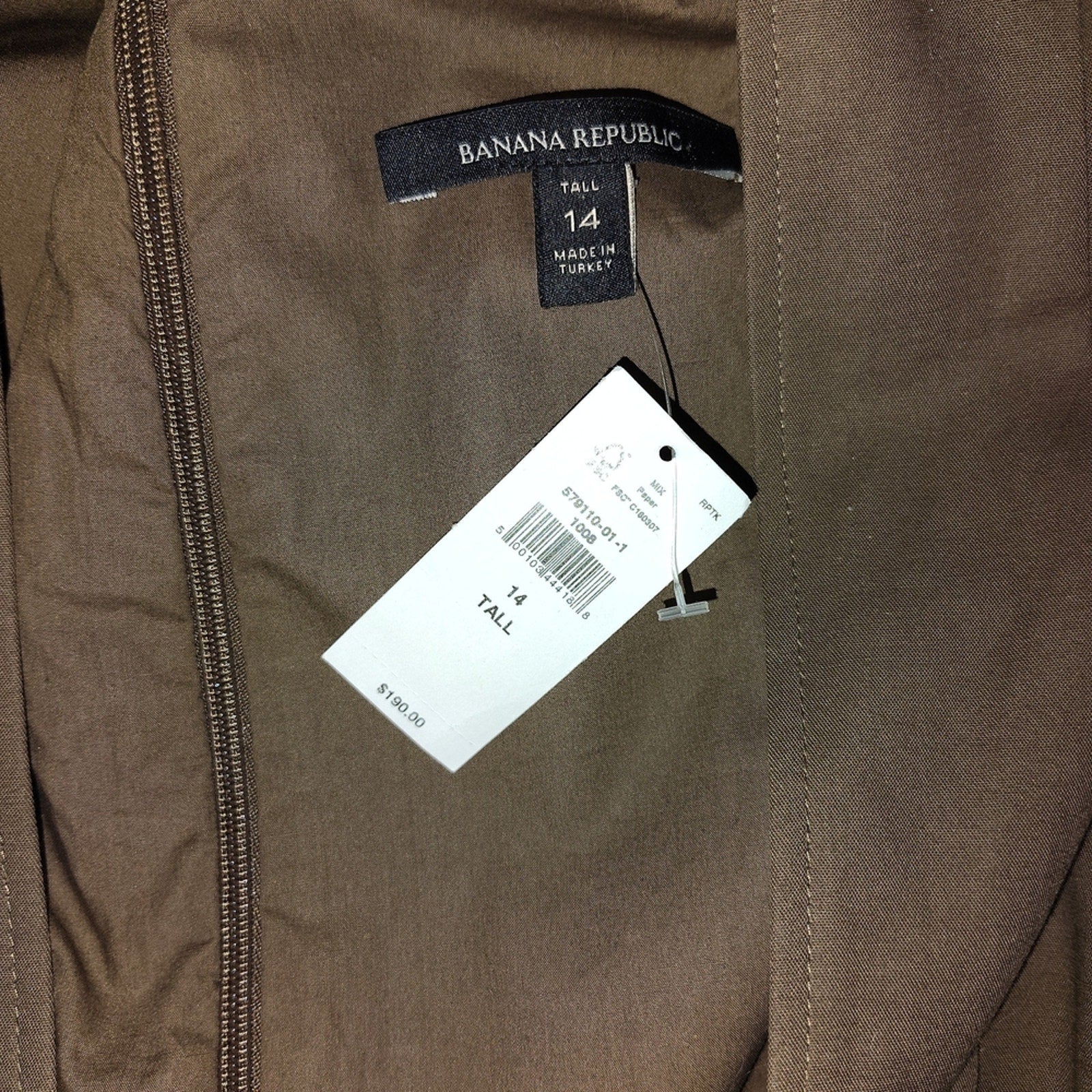 Banana Republic Anisa Deep V-Neck Brown Mini Dress Sz 14T