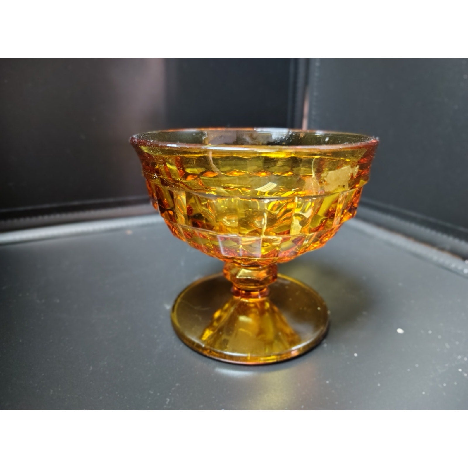 Vintage Amber Glass desert bowls 6