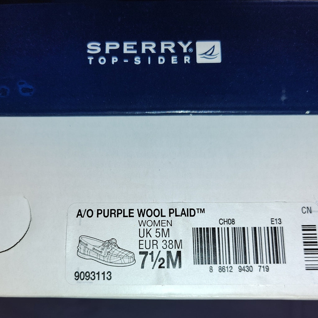 Sperry Women's Plaid Boat Shoes - Brown and Purple Sz 7.5