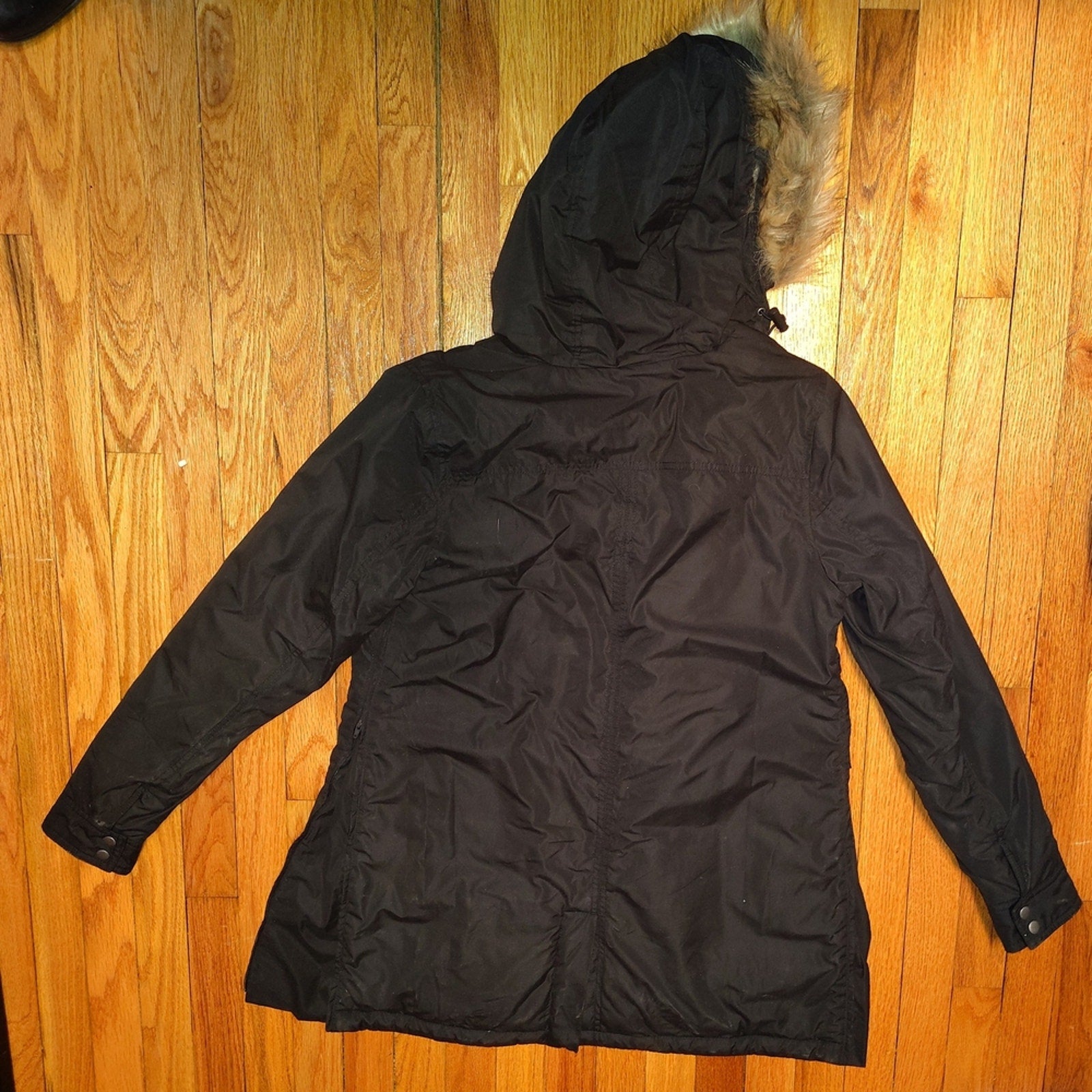 Motherhood Maternity Sz S The Snug Coat w/ Faux Fur Hood
