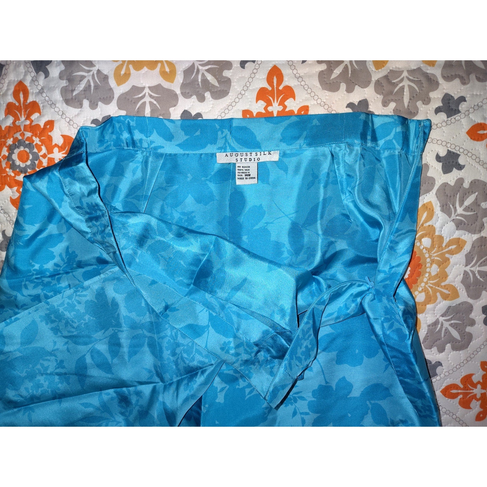 August Silk Vintage Faux Wrap Maxi Skirt Sz 16