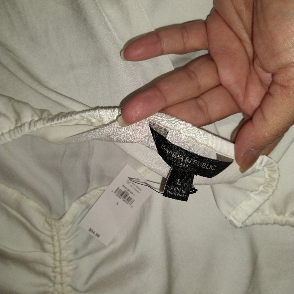 NWT Banana Republic L  Satin Halter in Ivory