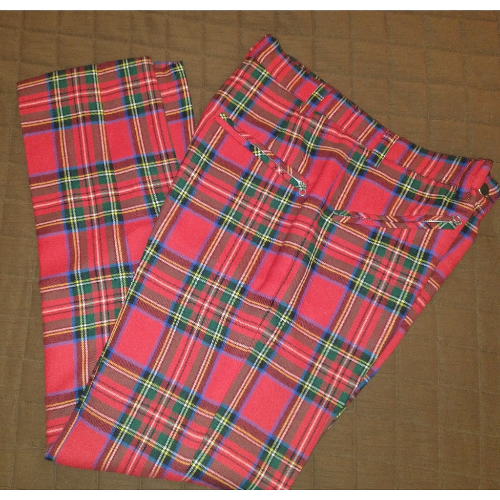 Vintage RARE NYFS 1993 Red Plaid Skinny wool NWOT 32x30