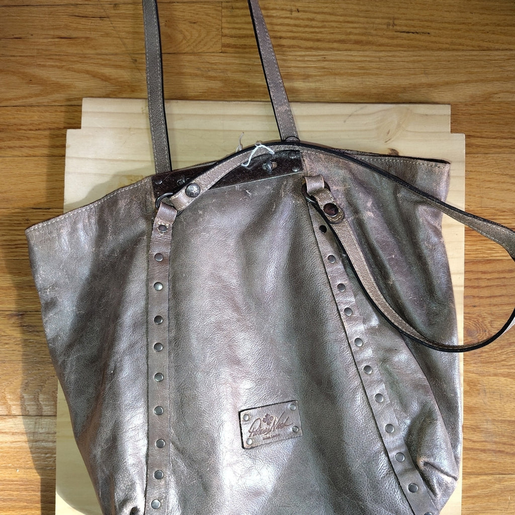 Patricia Nash Metallic Silver Leather Tote bag