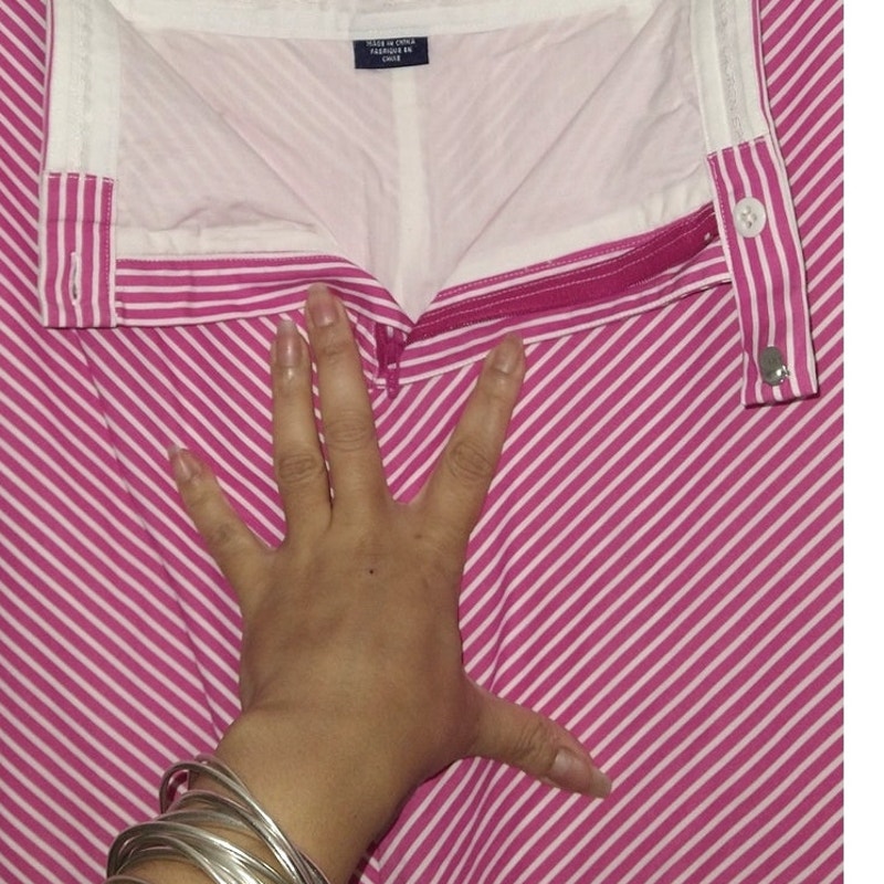 Ralph Lauren Pink Chevron Cotton Mini Sz 14