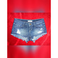 GUESS Blue Distressed Frayed Denim Shorts Sz 25