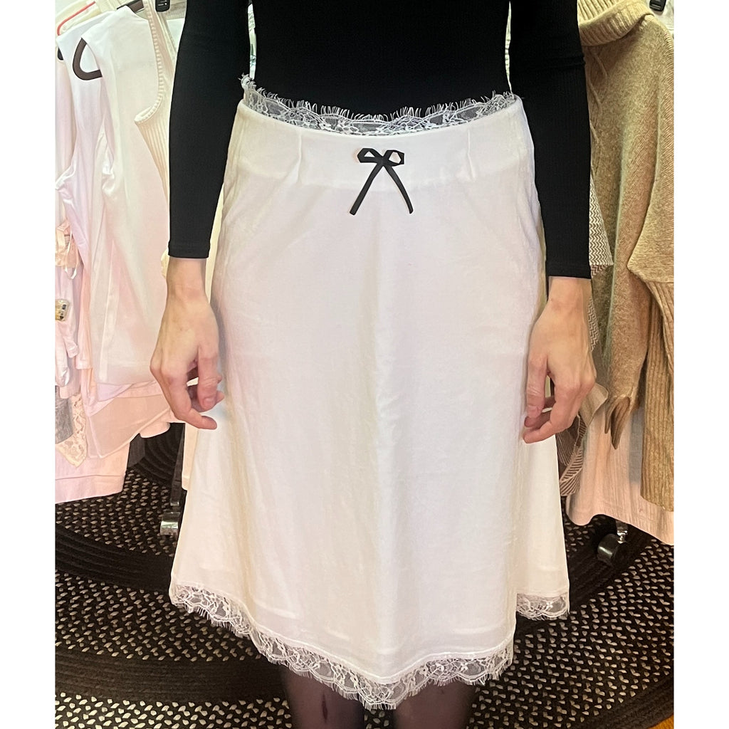 NWT Miss Circle White Velour & Lace Skirt Sz S
