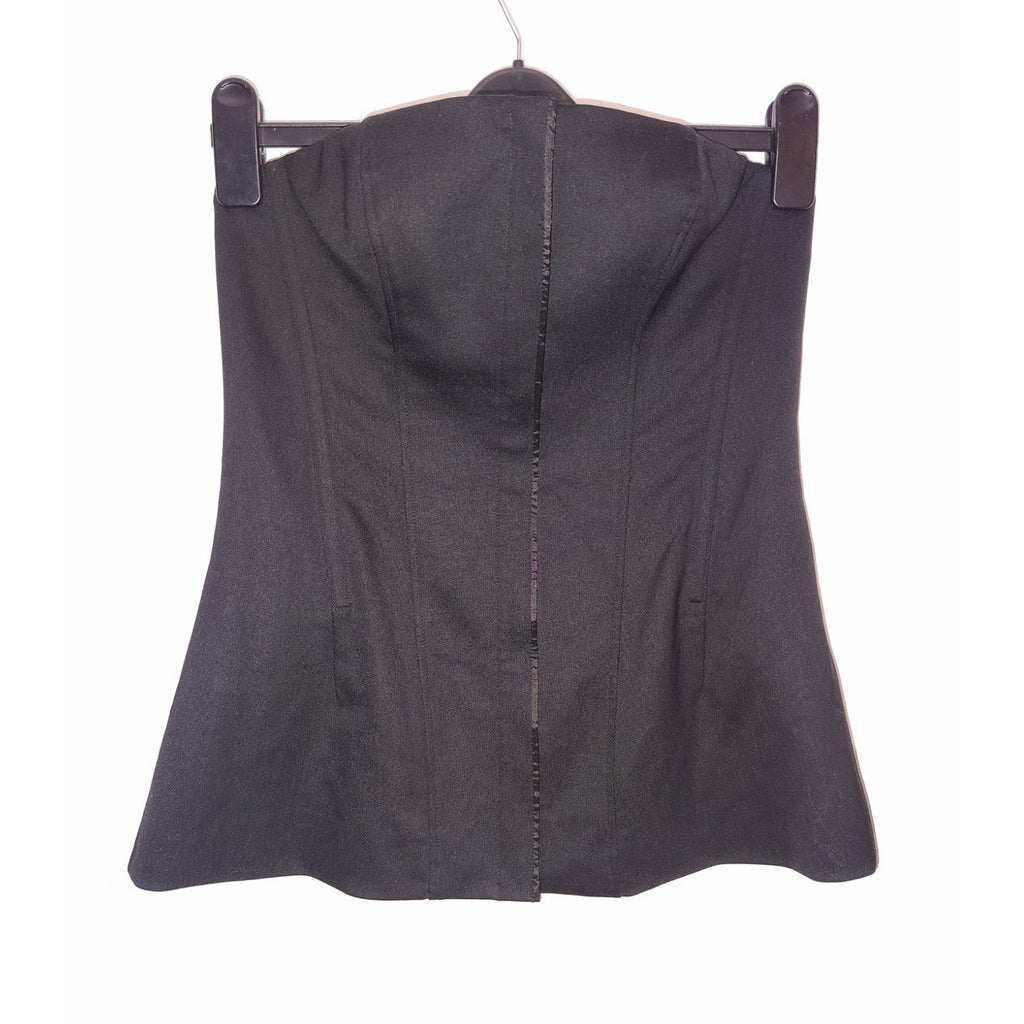 Theory Black Tuxedo Bustier Top Sz 8