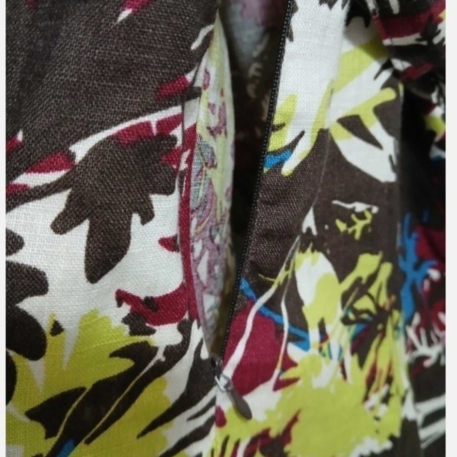 Vintage 100% Linen Floral Midi Dress Sz 18 W