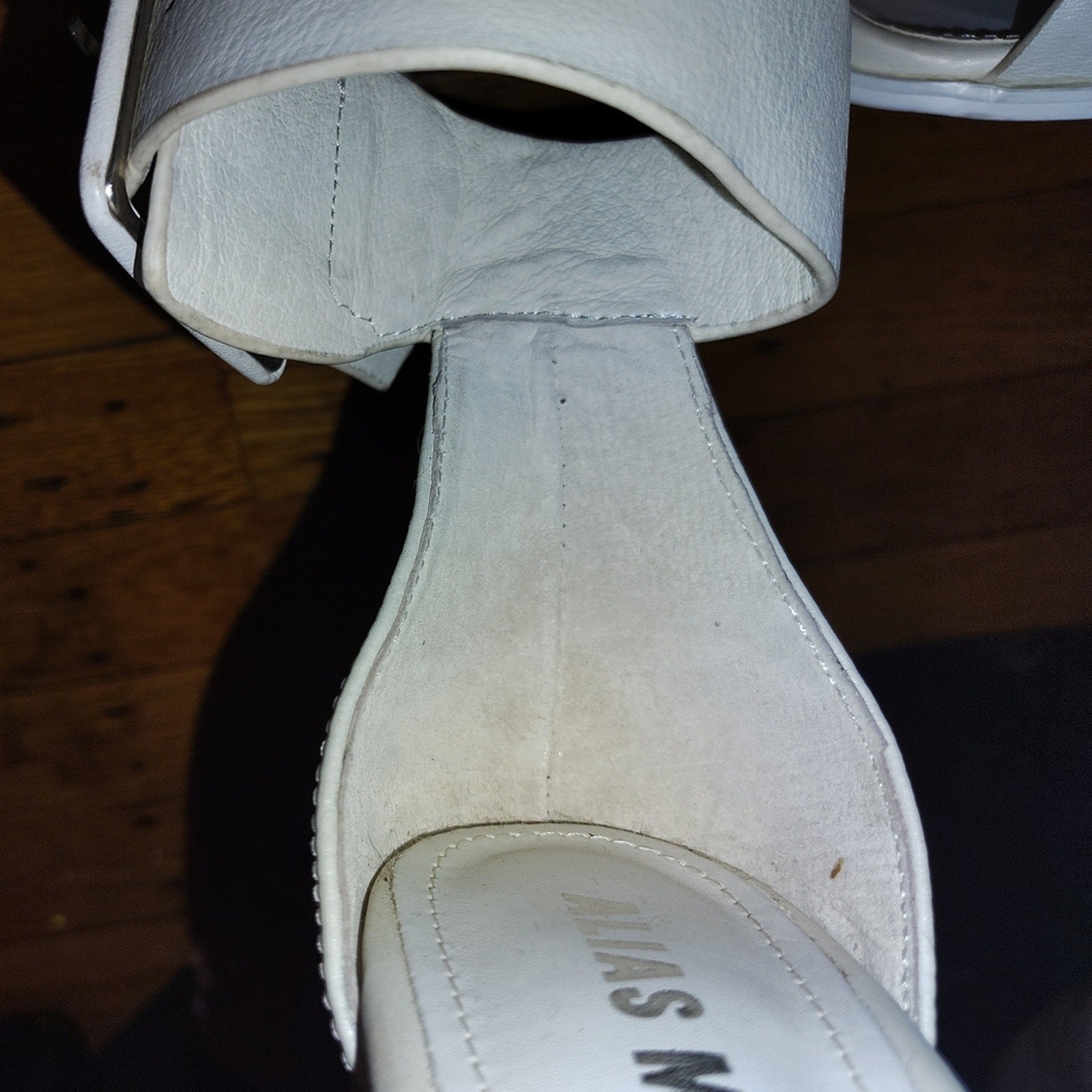 Alias Mae White Leather Strappy Heels Sz 40