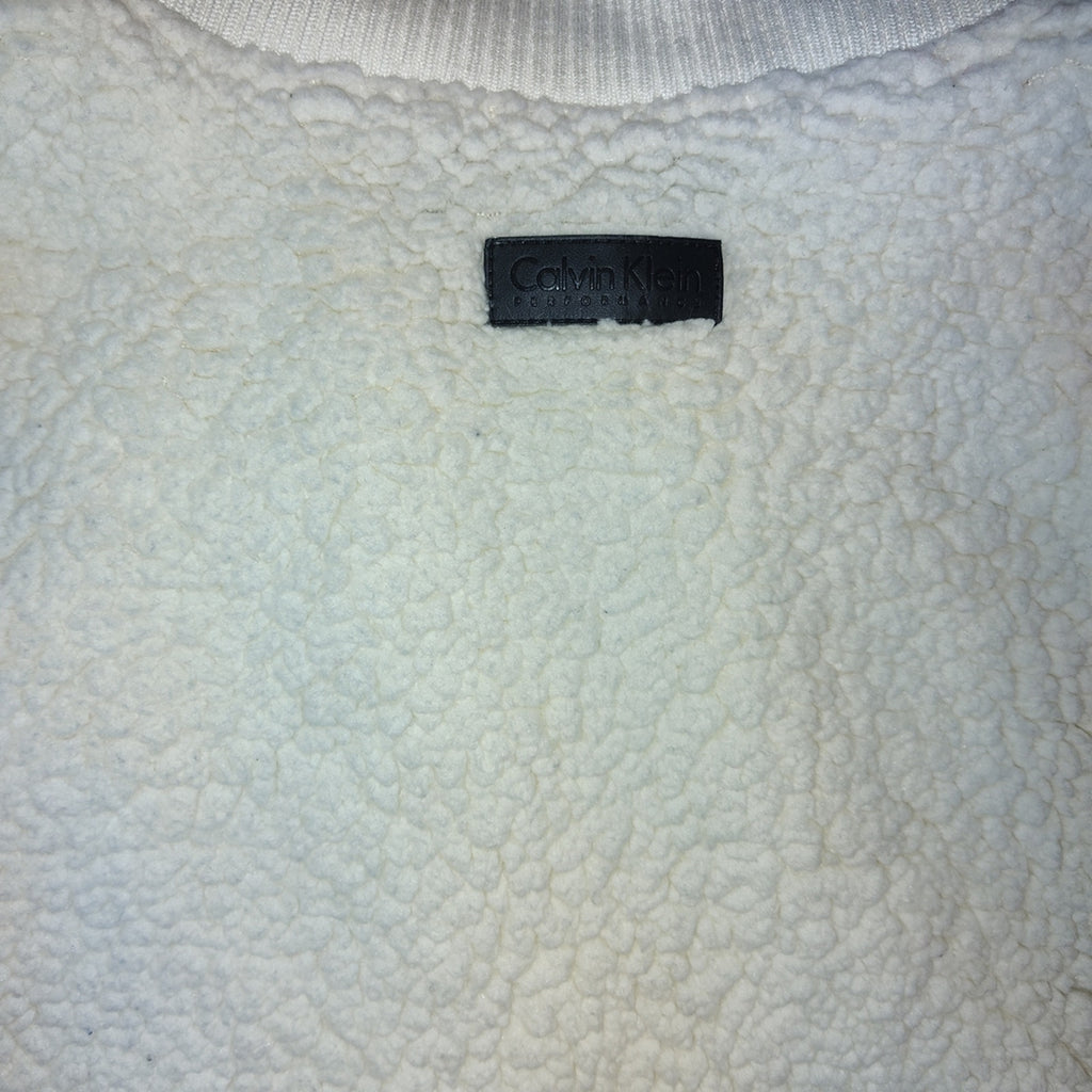 Calvin Klein Cream Fleece Vest Sz M