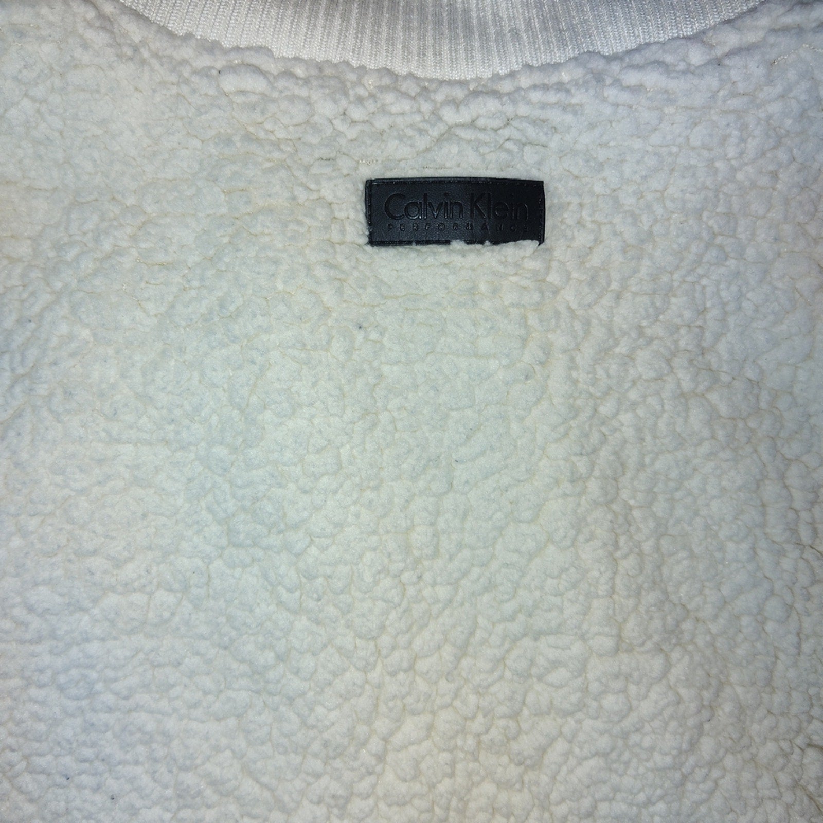 Calvin Klein Cream Fleece Vest Sz M
