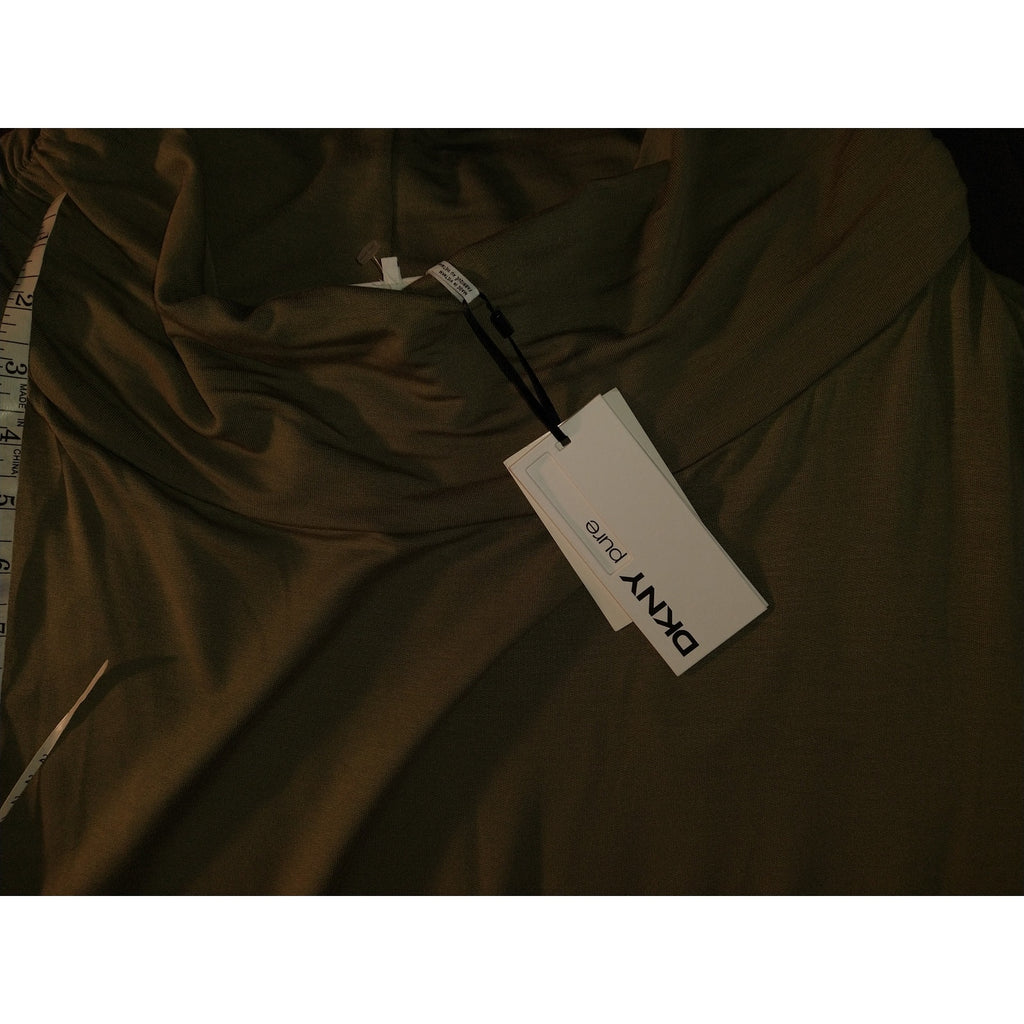 DKNY PUR cowl neck Midi Green Dress SZ M