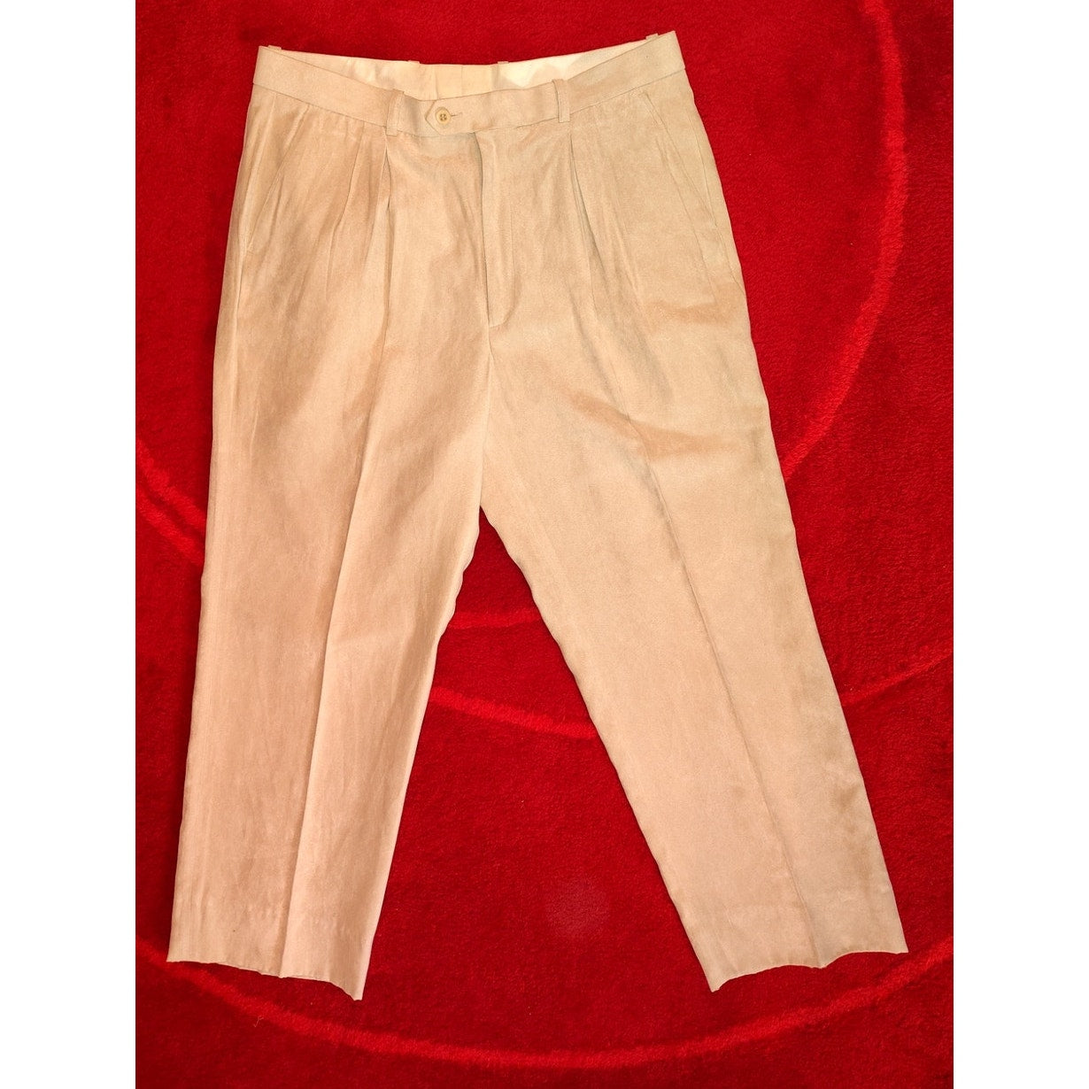 Pronti Ultra Suede Cream Slacks SZ 36 X 30