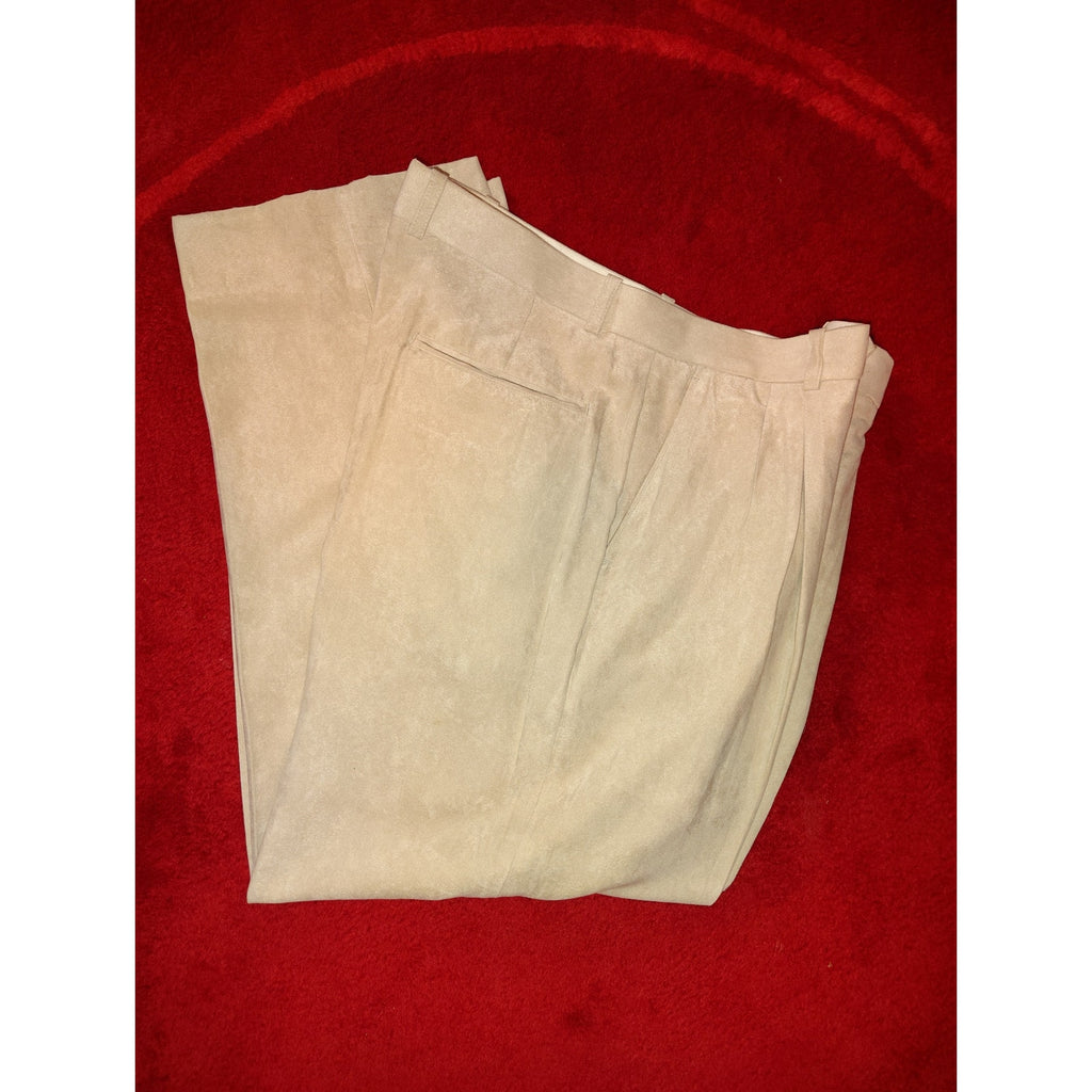 Pronti Ultra Suede Cream Slacks SZ 36 X 30