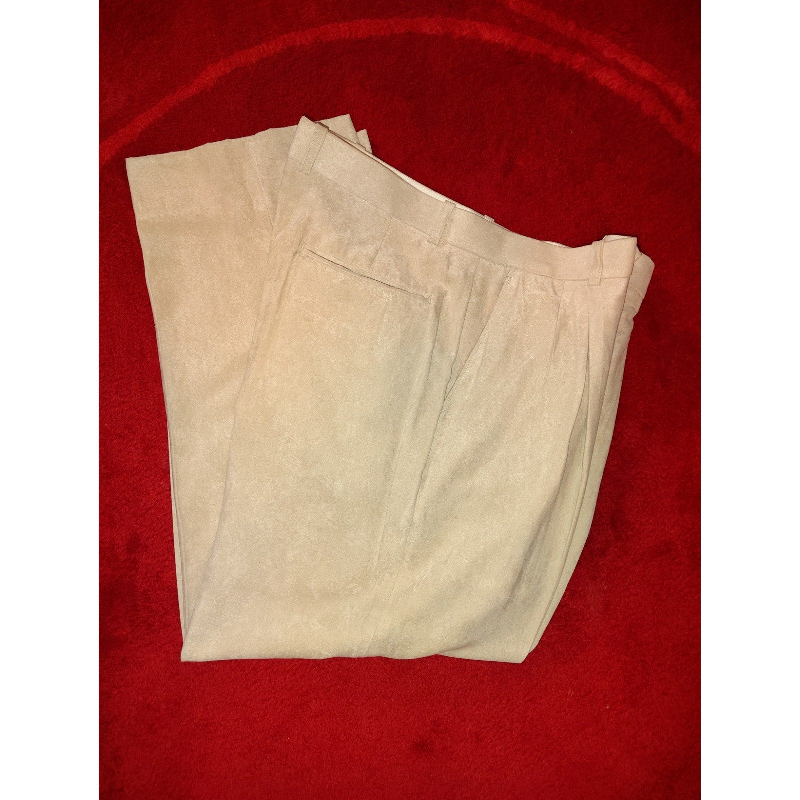Pronti Ultra Suede Cream Slacks SZ 36 X 30