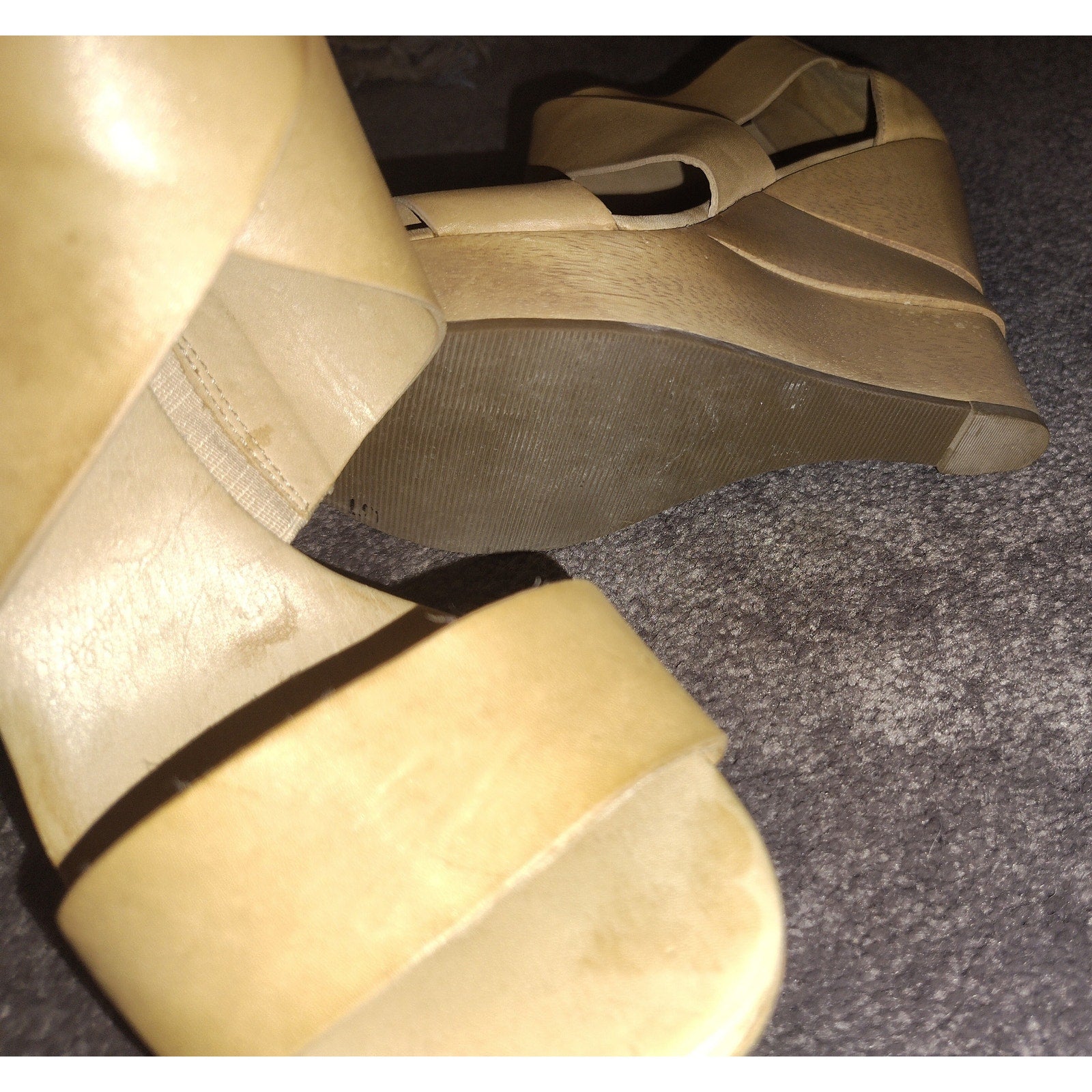 DVF Opal 5" Leather & Wood Wedge Sandal Sz 8