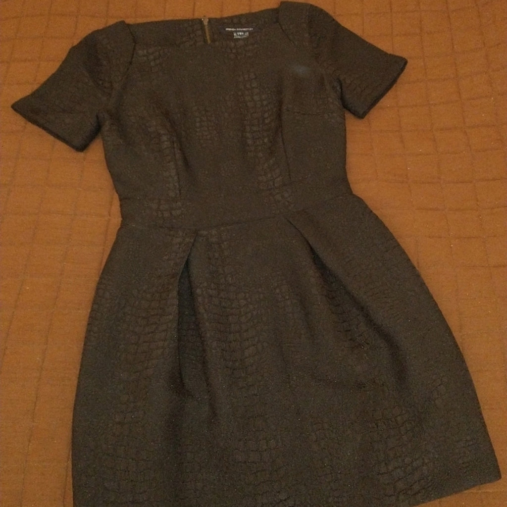 French Connection Black Textured Mini Dress Sz 8