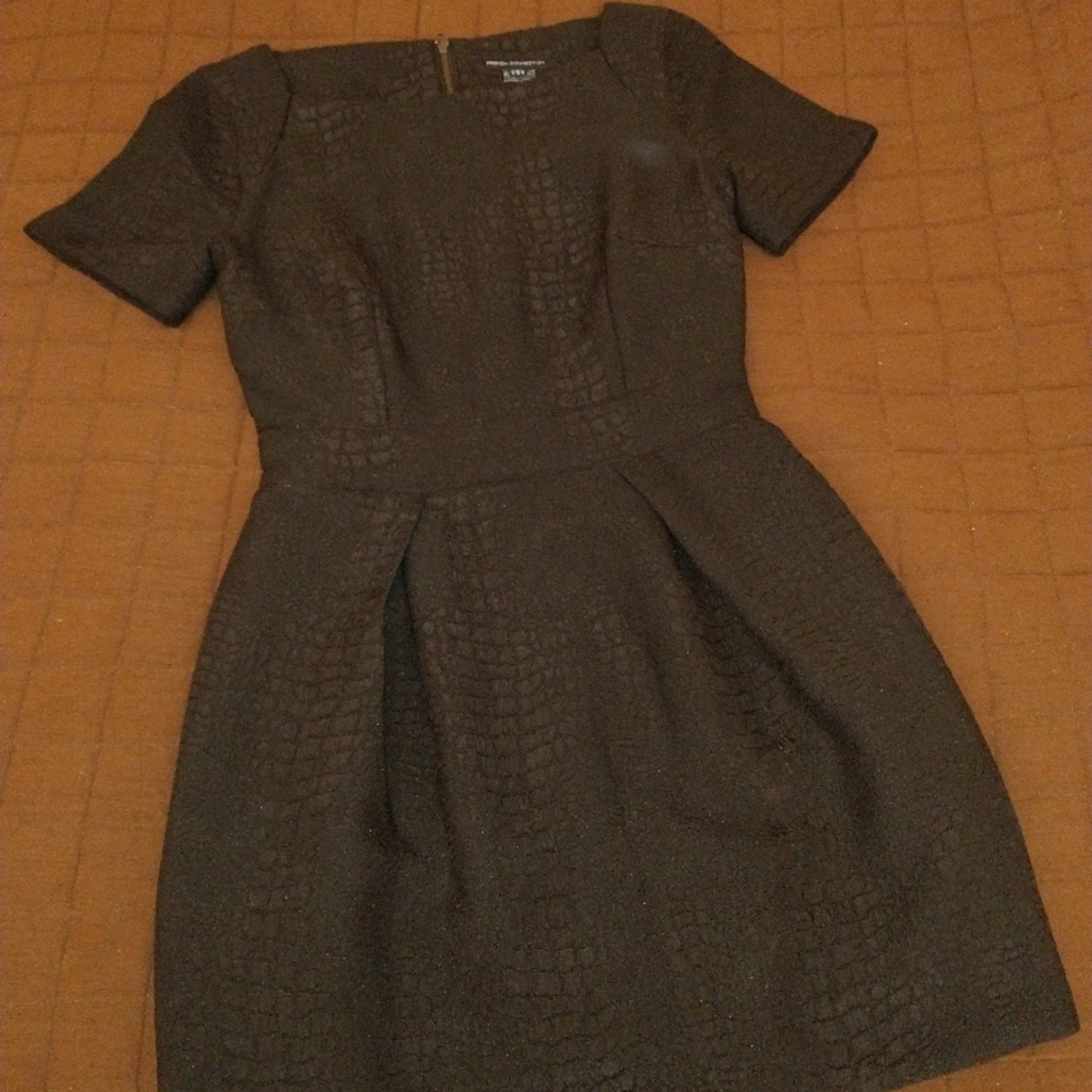 French Connection Black Textured Mini Dress Sz 8