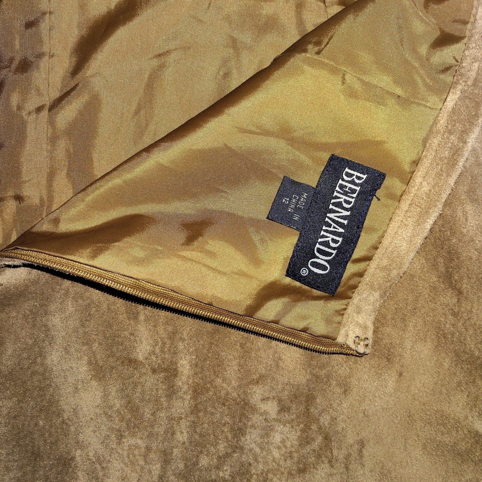 Bernardo Tan Suede Pencil Skirt Sz 12