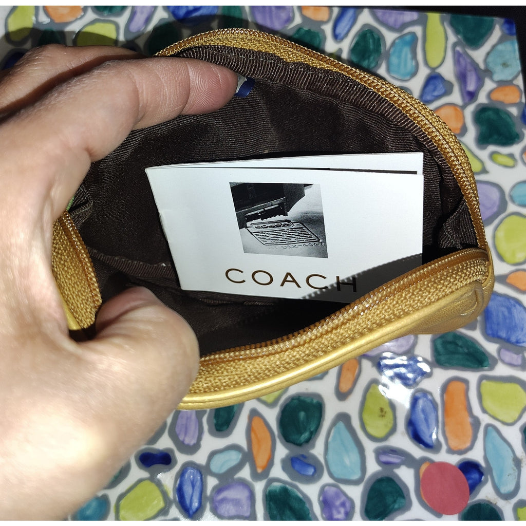 Coach Vintage Gold Leather Coin Purse NWOT