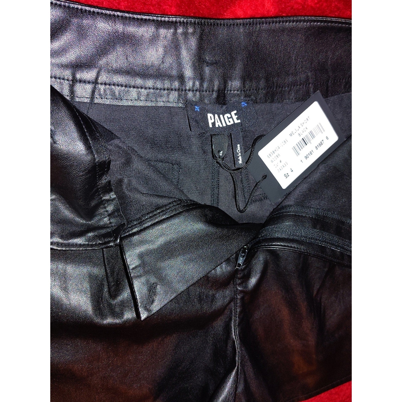 Paige Black Faux Leather Melila High-Waist Shorts Sz 4 No Belt