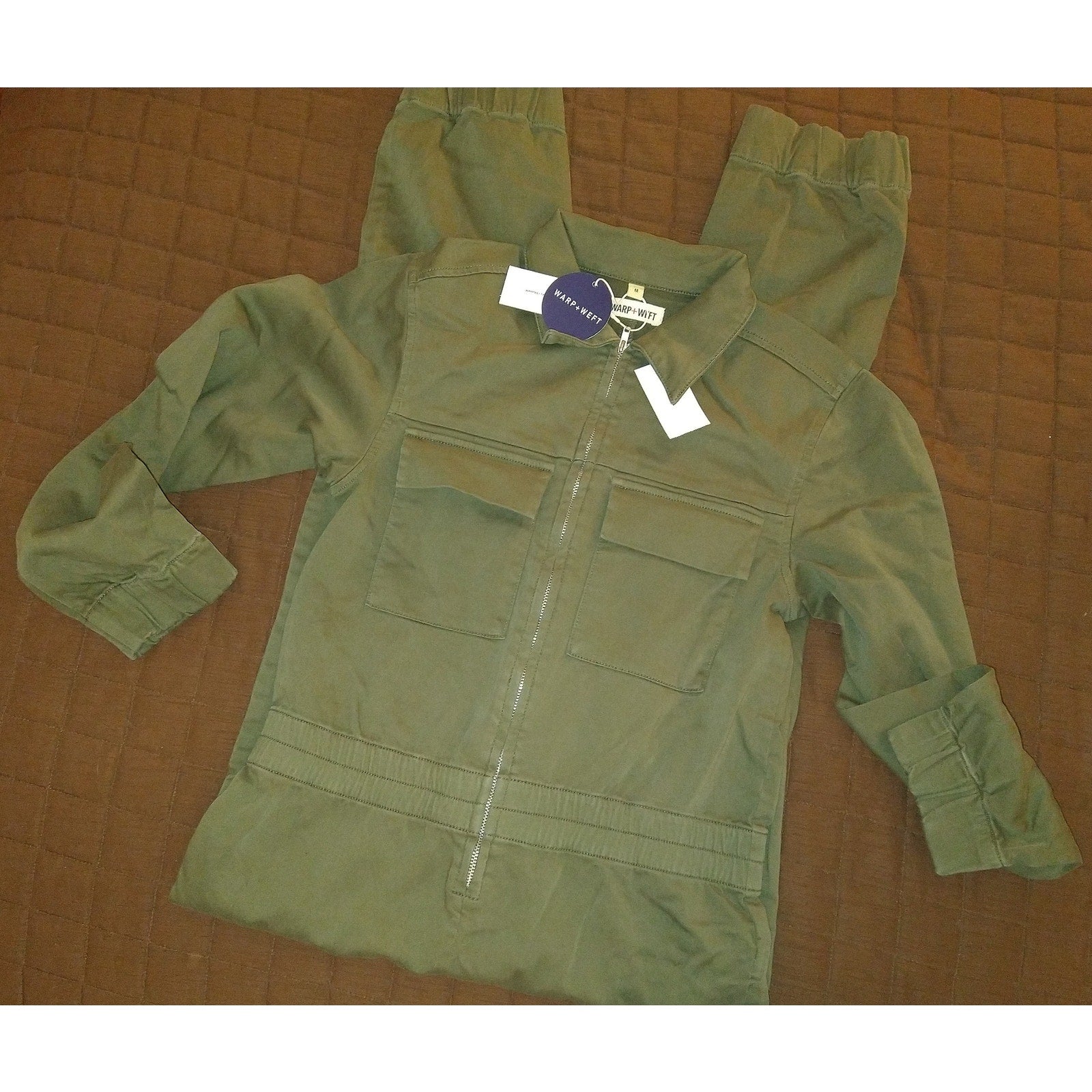 Warp + Weft Army Green Jumpsuit SZ M