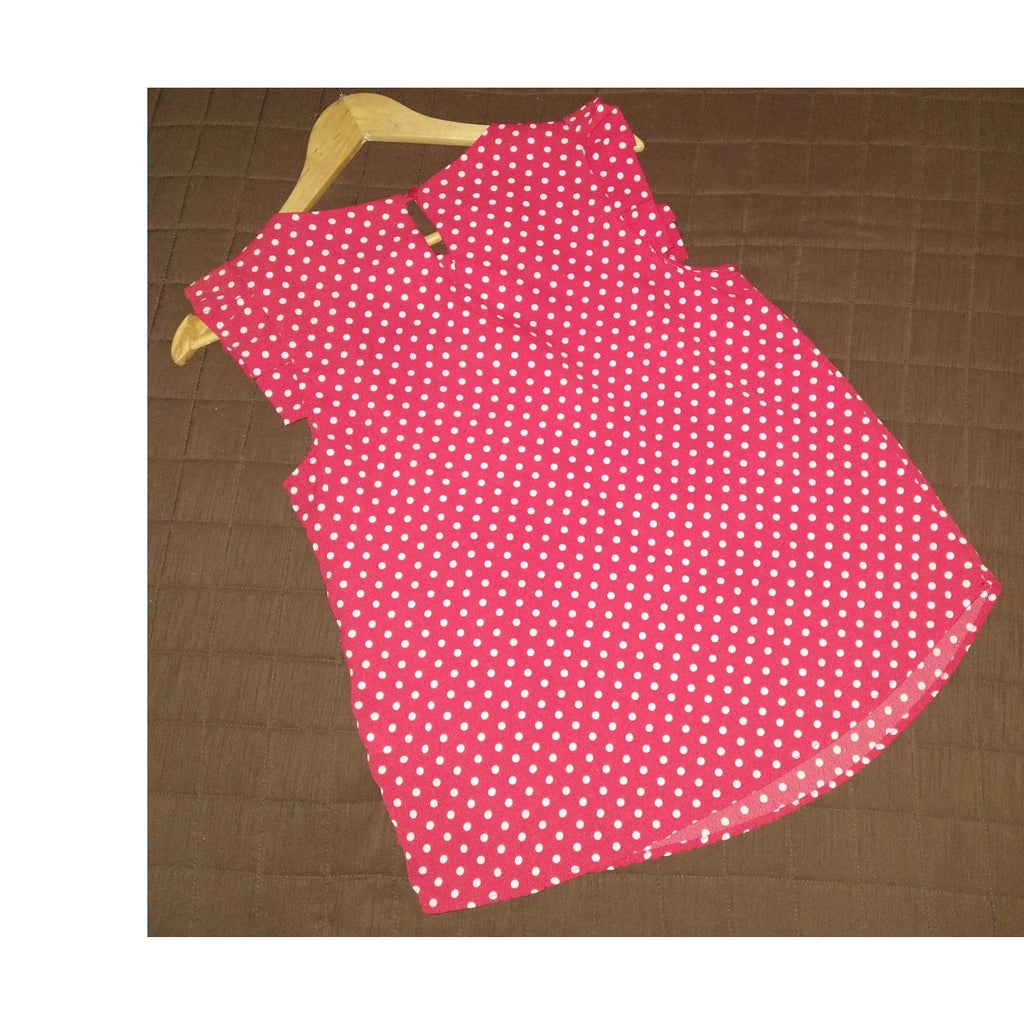 Monteau LA Red Polka Dot top SZ S