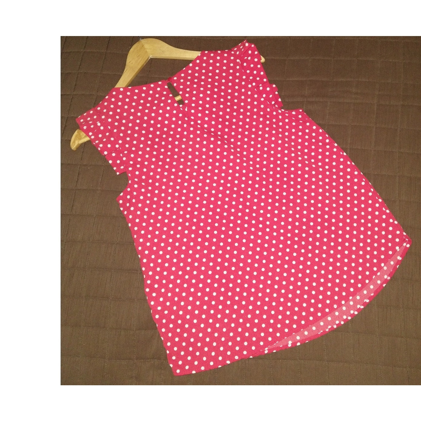 Monteau LA Red Polka Dot top SZ S