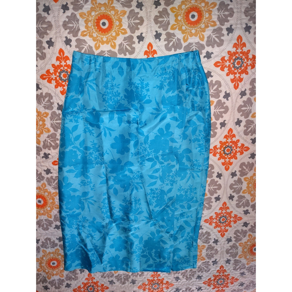 August Silk Vintage Faux Wrap Maxi Skirt Sz 16