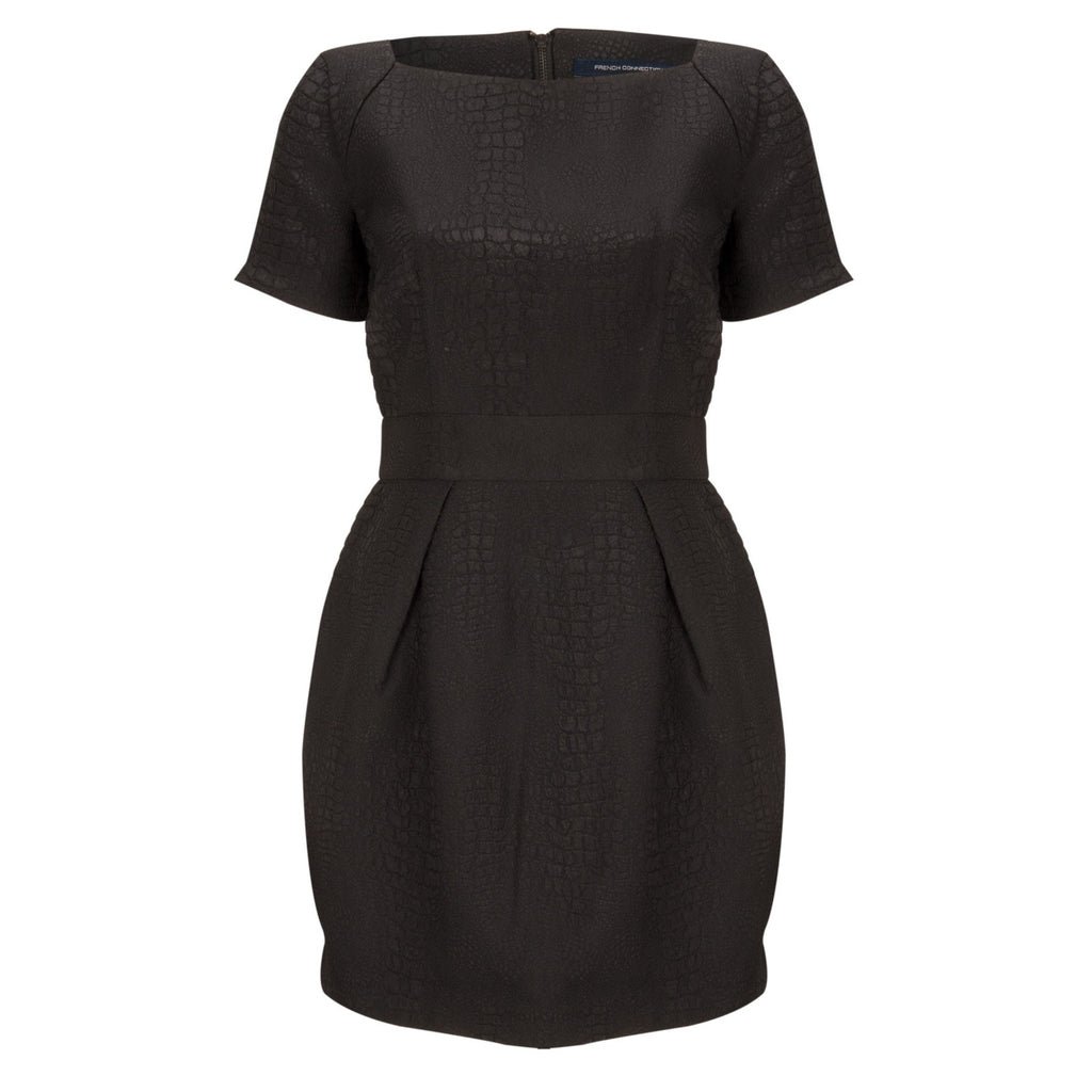 French Connection Black Textured Mini Dress Sz 8