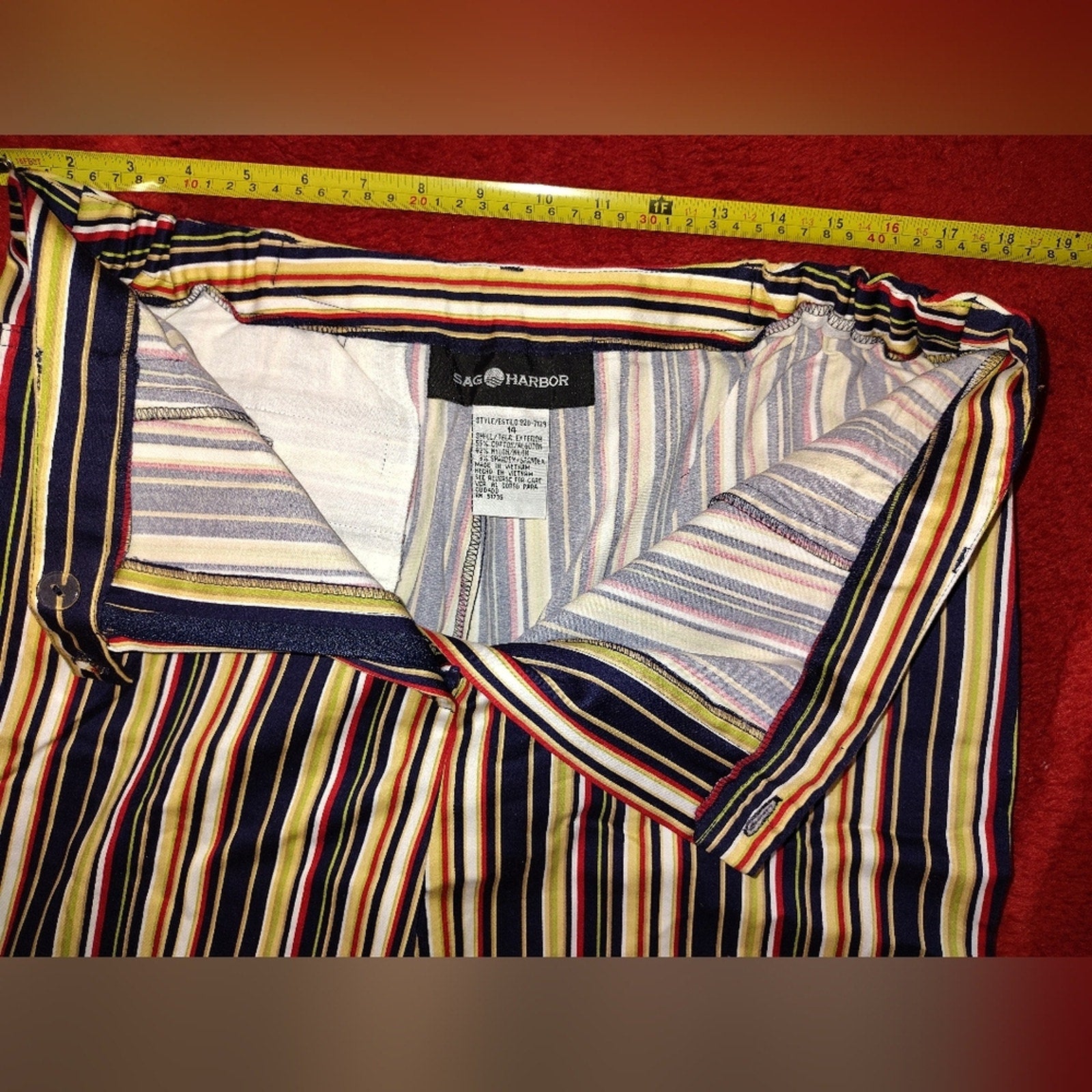 Sag Harbor Multicolor Striped Pants Sz 14