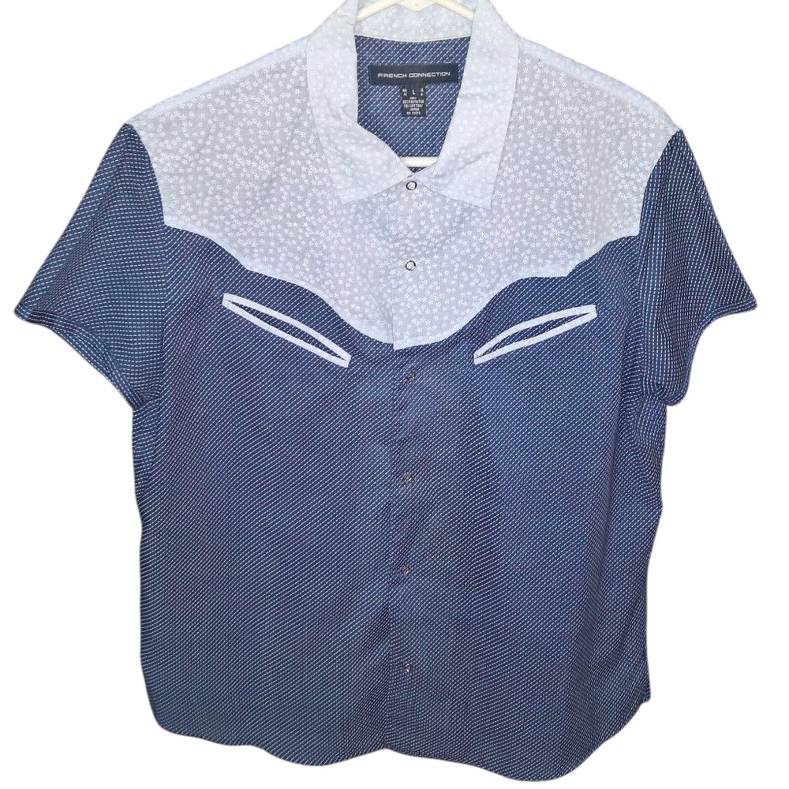 Vintage French Connection Western Inspired Snap Front Shirt Sz L