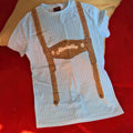Gingham Lederhosen  Austrian Soda T shirt! NWOT