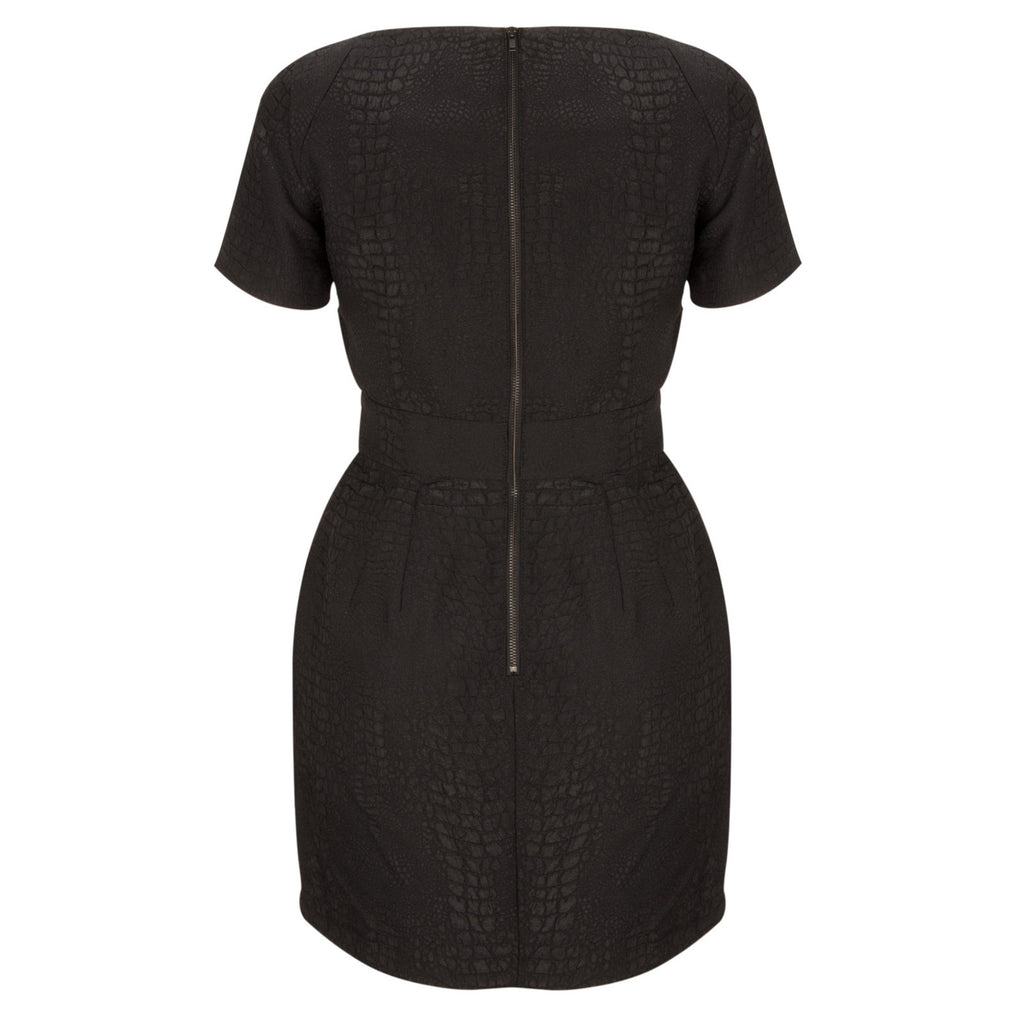 French Connection Black Textured Mini Dress Sz 8