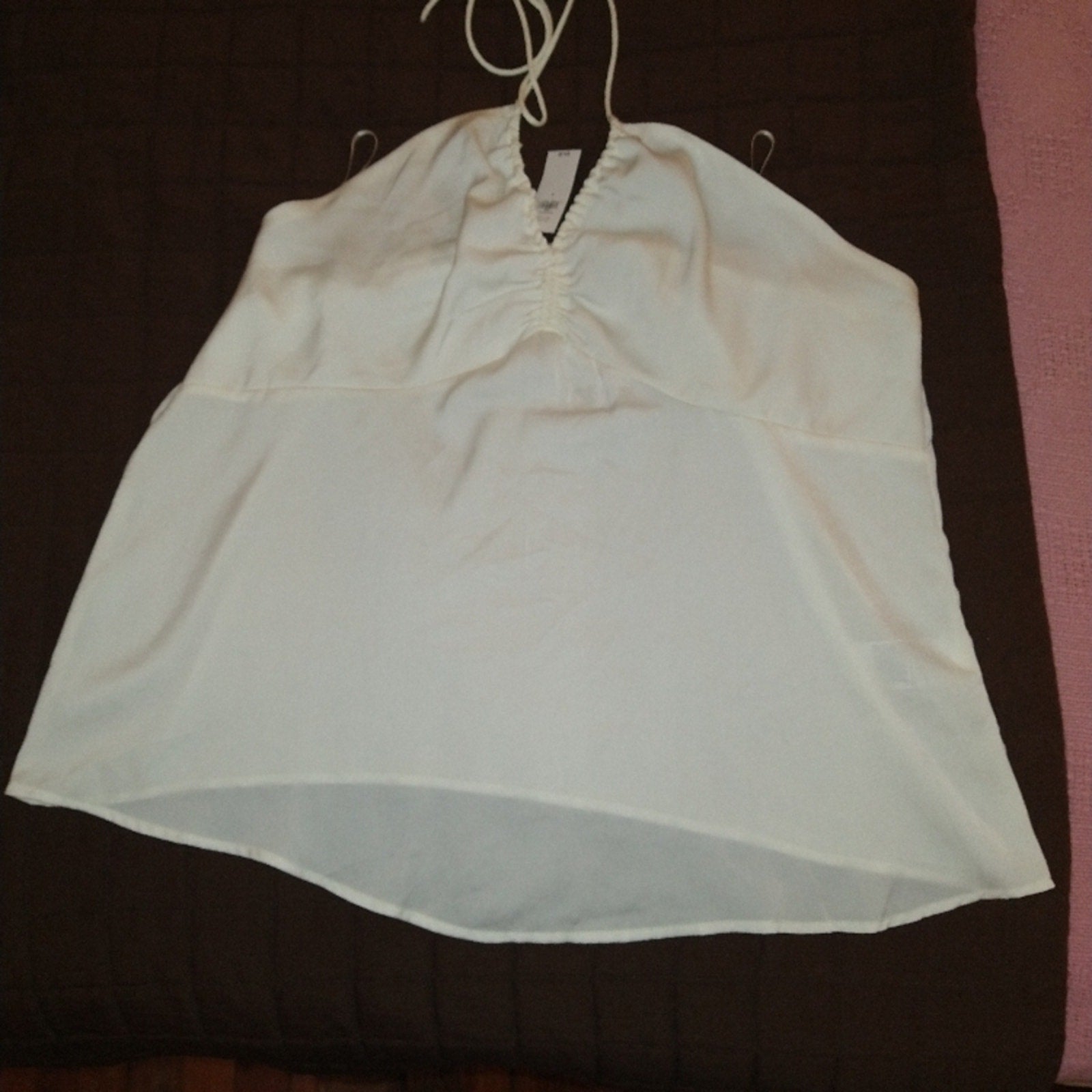 NWT Banana Republic L  Satin Halter in Ivory