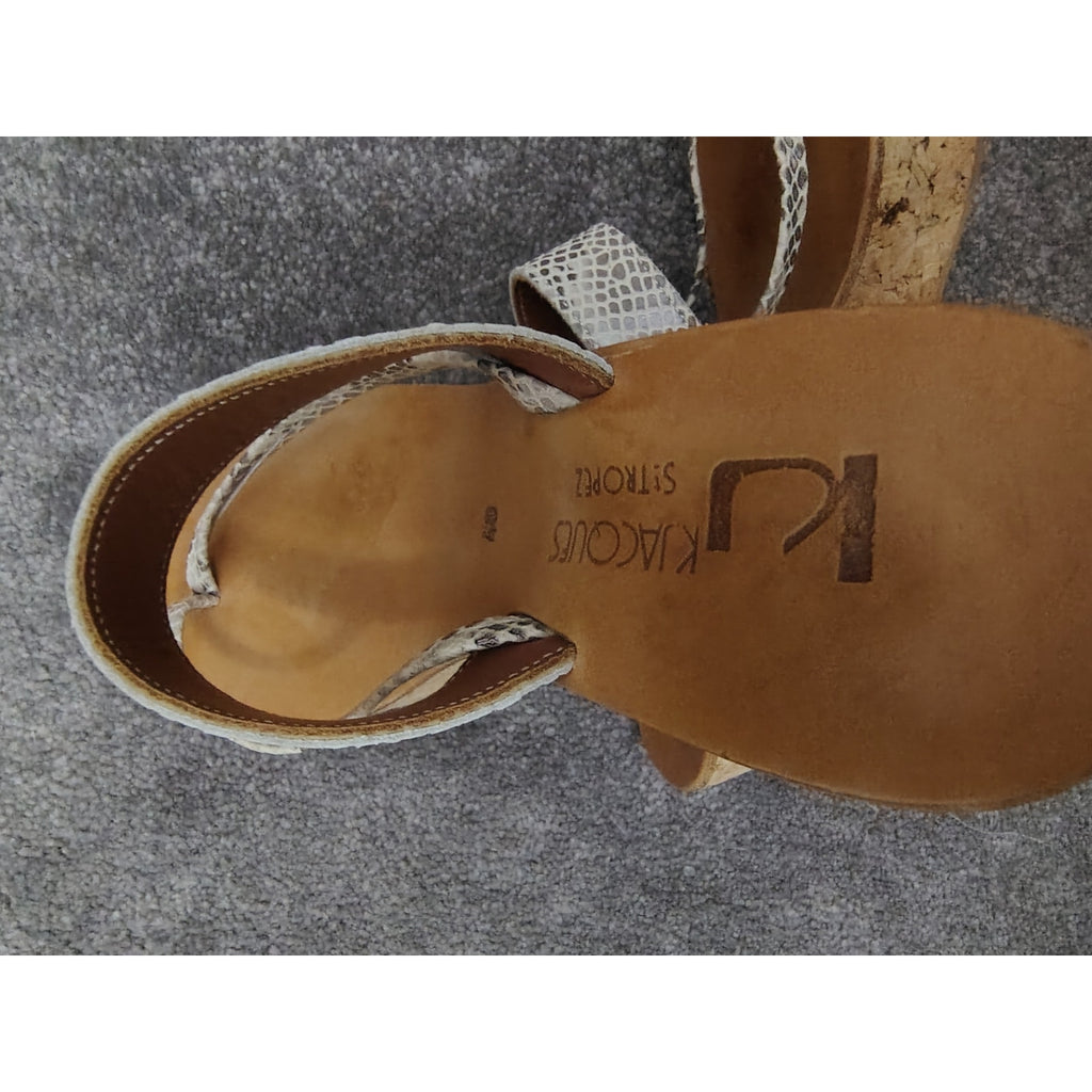 K Jacques Python print Wedges Sz 9  Pristine!