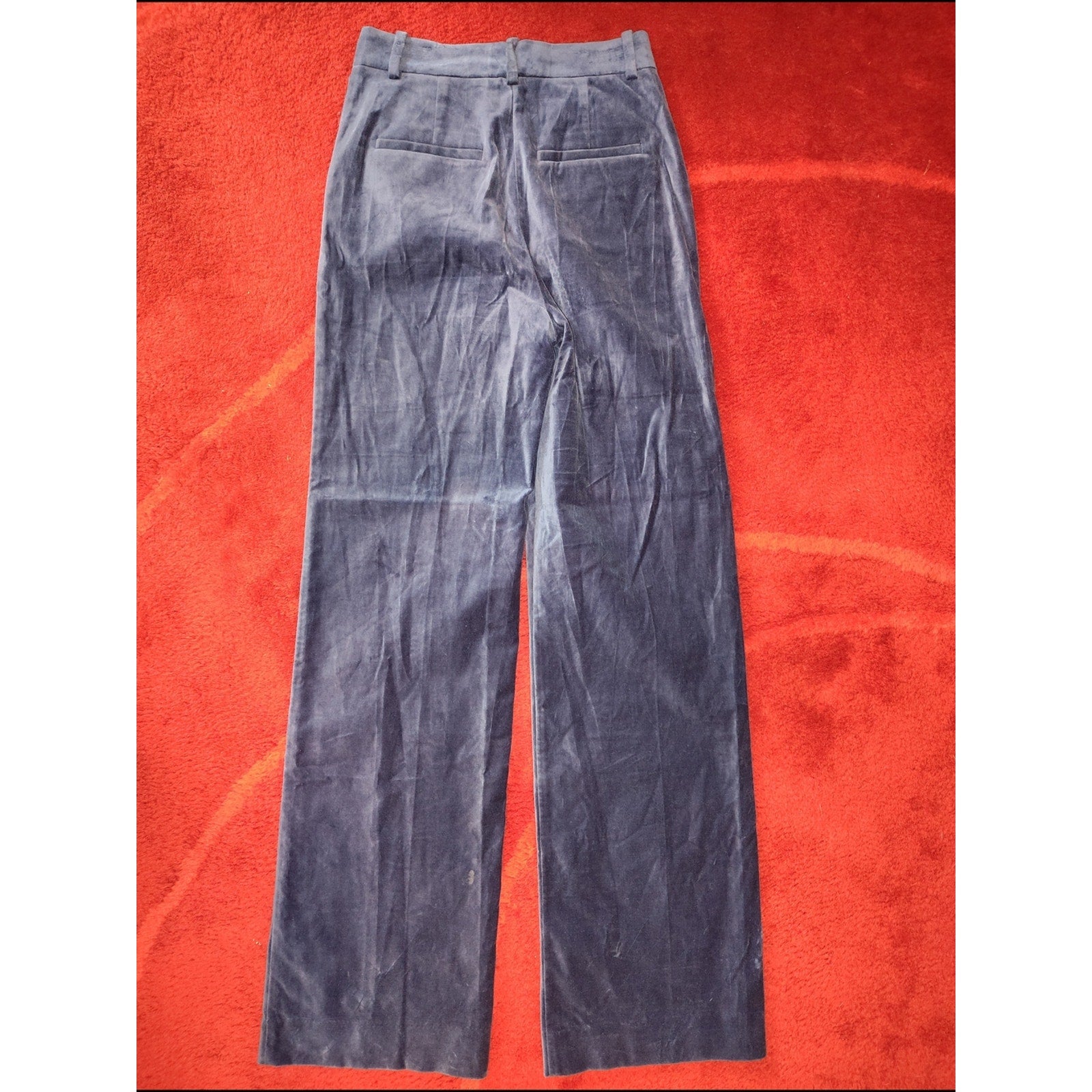 Women's Wide-Leg Velvet Pants - Navy SZ 2