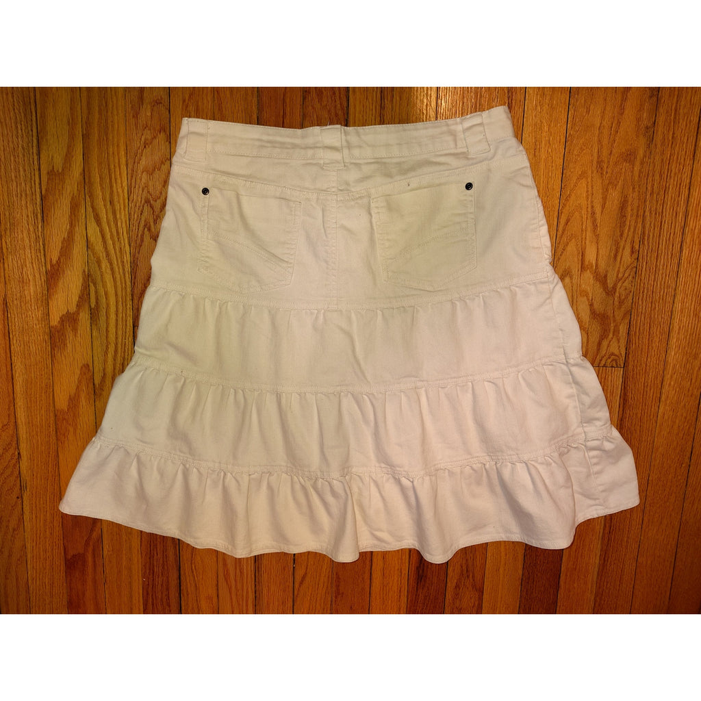 Vintage Baccini Denim Ruffle Skirt Sz 12