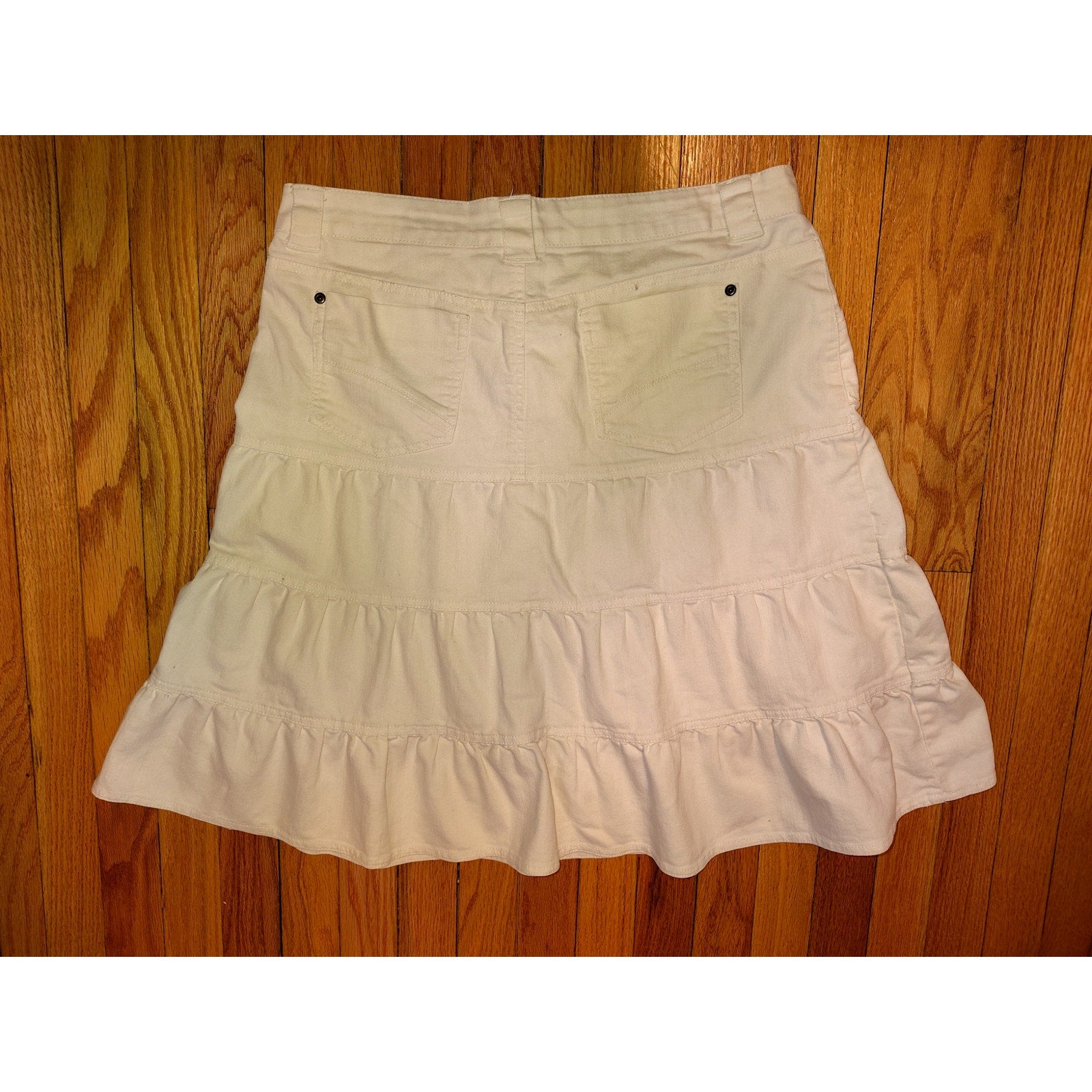 Vintage Baccini Denim Ruffle Skirt Sz 12